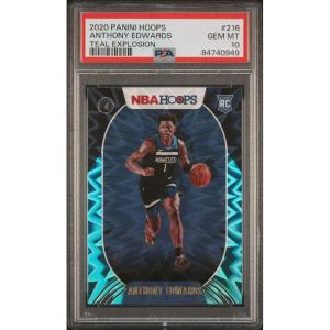 imageGraded 202021 Panini Hoops Anthony Edwards 216 Teal Explosion Rookie RC Basketball Card PSA 10 Gem Mint