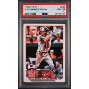 imageGraded 2023 Topps Gunnar Henderson 206 Rookie RC Baseball Card PSA 10 Gem Mint