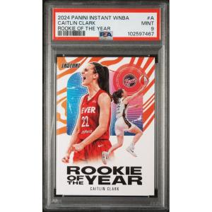 imageGraded 2024 Panini Instant WNBA Caitlin Clark A Rookie of the Year Rookie RC Basketball Card PSA 9 Mint