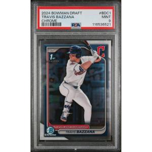 imageGraded 2024 Topps Bowman Draft Travis Bazzana BDC1 Chrome Rookie RC Baseball Card PSA 9 Mint