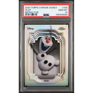 imageGraded 2024 Topps Chrome Disney Olaf 155 Refractor Frozen Trading Card PSA 10 Gem Mint
