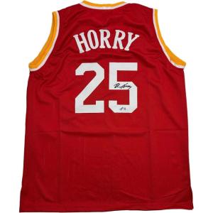 imageAutographedSigned Robert Horry Houston Red Basketball Jersey Beckett BAS COA