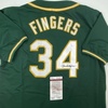 image:imageAutographedSigned Rollie Fingers Oakland Green Baseball Jersey JSA COA