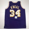 image:imageAutographedSigned Shaquille Shaq ONeal Los Angeles LA Purple Basketball Jersey Beckett BAS COA