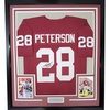 image:imageFramed AutographedSigned Adrian Peterson 35x39 Oklahoma Maroon College Football Jersey JSA COA