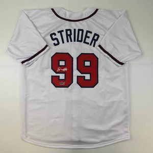 image:imageFacsimile Autographed Spencer Strider Atlanta White Reprint Laser Auto Baseball Jersey Size Mens XL