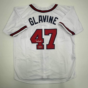 image:imageFacsimile Autographed Tom Glavine Atlanta White Reprint Laser Auto Baseball Jersey Size Mens XL