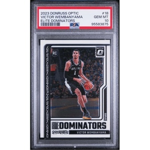 image:imageGraded 2023 Panini Donruss Optic Victor Wembanyama 18 Elite Dominators Rookie RC Basketball Card PSA 10 Gem Mint