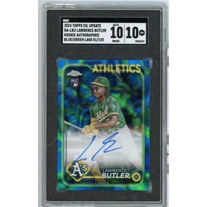 image:imageGraded 2024 Topps Chrome Update Lawrence Butler RALBU Blue Green Lava 125 Rookie RC Baseball Card SGC 10 Auto 10