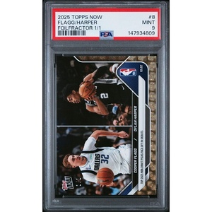 image:imageGraded 2025 Topps Now Cooper FlaggDylan Harper 8 FoilFractor 11 Rookie RC Basketball Card PSA 9 Mint