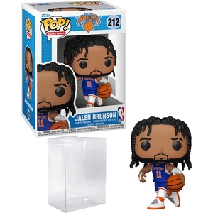 image:imageJalen Brunson 212 Funko POP Basketball New York Knicks Figurine Bundle with HOFSM Protector Case