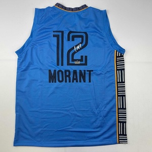 image:imageFacsimile Autographed Ja Morant Memphis Light Blue Reprint Laser Auto Basketball Jersey Size Mens XL