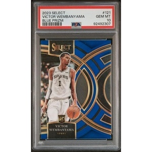 image:imageGraded 2023 Panini Select Victor Wembanyama 121 Blue Prizm Rookie RC Basketball Card PSA 10 Gem Mint