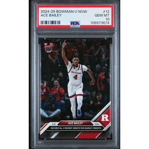 image:imageGraded 2024 Topps Bowman U Now Ace Bailey 12 Rookie RC Basketball Card PSA 10 Gem Mint