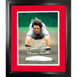 image:imageFramed Pete Rose Charlie Hustle Cincinnati Reds Facsimile Laser Engraved Signature Auto 11x14 Baseball Photo HOFSM Holo