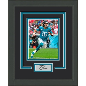 image:imageFramed Trevor Lawrence Facsimile Laser Engraved Signature Auto Jacksonville Jaguars 11x14 Football Photo