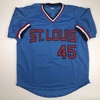 image:imageAutographedSigned Bob Gibson St Louis Blue Baseball Jersey JSA COA