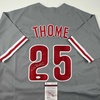image:imageAutographedSigned Jim Thome Philadelphia Grey Baseball Jersey JSA COA