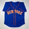 image:imageFacsimile Autographed Francisco Lindor New York Blue Reprint Laser Auto Baseball Jersey Size Mens XL