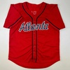 image:imageFacsimile Autographed Ozzie Albies Atlanta Red Reprint Laser Auto Baseball Jersey Size Mens XL