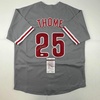 image:imageAutographedSigned Jim Thome Philadelphia Grey Baseball Jersey JSA COA