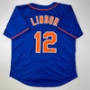 image:imageFacsimile Autographed Francisco Lindor New York Blue Reprint Laser Auto Baseball Jersey Size Mens XL