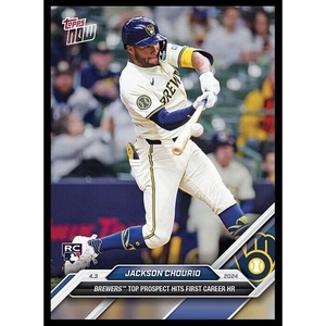 image:image2024 Topps Now Jackson Chourio 37 Rookie RC Milwaukee Brewers Baseball Card