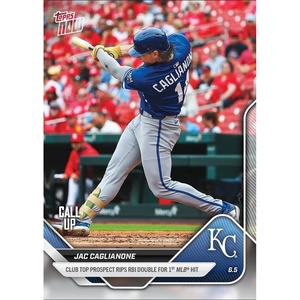 image:image2025 Topps Now Jac Caglianone 262 Clubs Top Prospect Rips RBI Double for 1st Major League Hit Kansas City Royals Rookie RC Baseball Card
