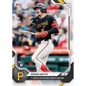image:image2026 Topps Now Konnor Griffin 154 1st Career 4 Hit Day Paces Pirates Huge Win Pittsburgh Pirates Rookie RC Baseball Card