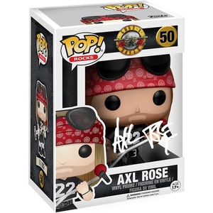 image:imageAxl Rose 50 Guns N Roses Facsimile Signed Reprint Laser Autographed Funko POP Rocks Figurine with Protector Case