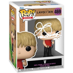 image:imageBTS V 469 Love Me Again Layover Facsimile Signed Reprint Laser Autographed Funko POP Rocks Figurine with Protector Case