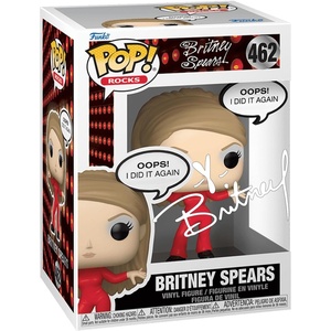 image:imageBritney Spears 462 Oops I Did it Again Facsimile Signed Reprint Laser Autographed Funko POP Rocks Sayings Figurine with Protector Case