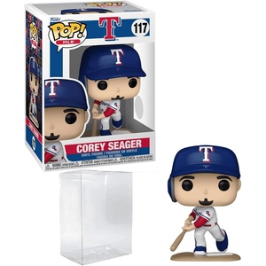 image:imageCorey Seager 117 Funko POP Baseball Texas Rangers Figurine Bundle with HOFSM Protector Case