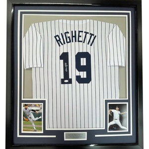 image:imageFramed AutographedSigned Dave Righetti 35x39 New York Pinstripe Baseball Jersey JSA COA