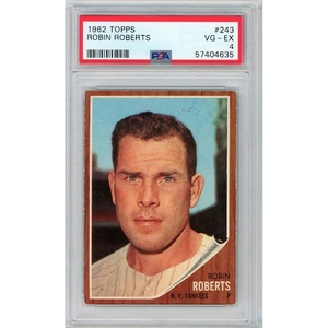 image:imageGraded 1962 Topps Robin Roberts 243 Baseball Card PSA 4 VGEX