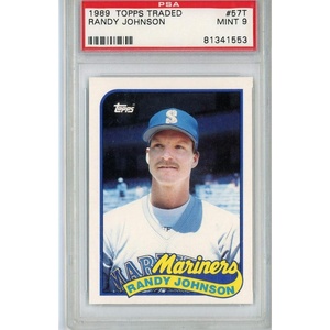 image:imageGraded 1989 Topps Traded Randy Johnson 57T Rookie RC Baseball Card PSA 9 Mint
