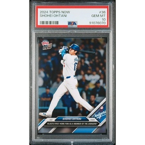 image:imageGraded 2024 Topps Now Shohei Ohtani 36 Blasts First Home Run As A Member of the Dodgers Baseball Card PSA 10 Gem Mint