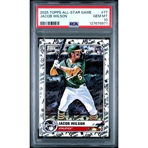image:imageGraded 2025 Topps All Star Game Jacob Wilson 77 Rookie RC Baseball Card PSA 10 Gem Mint