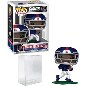 image:imageMalik Nabers 325 Funko POP Football New York Giants Figurine Bundle with HOFSM Protector Case