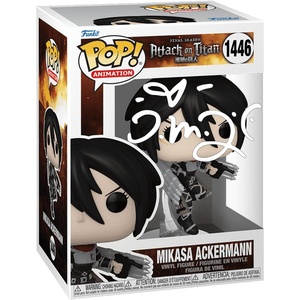image:imageTrina Nishimura Mikasa Ackermann 1446 with Thunder Spears Attack on Titan Facsimile Signed Reprint Laser Autographed Funko POP Animation Figurine with Protector Case