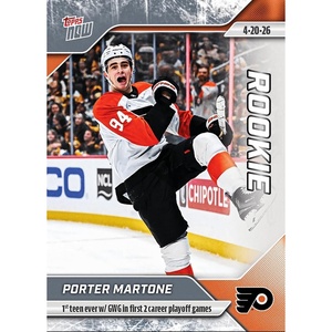 image:image2025 Topps Now Porter Martone 153 1st Teen Ever with GWG in First 2 Career Playoff Games Philadelphia Flyers Rookie RC Hockey Card