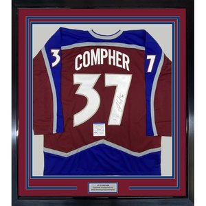 image:imageFramed AutographedSigned JT JT Compher 33x42 Colorado Maroon Hockey Jersey PSADNA COA