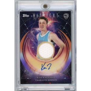 image:image2025 Topps Midnight Kon Knueppel RJAKK Rookie Jersey Autographs 75 Charlotte Hornets Rookie RC Basketball Card