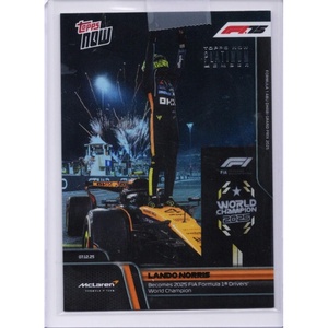 image:image2025 Topps Now F1 Lando Norris P086 Platinum Member McLaren Team Racing Card