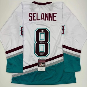 image:imageAutographedSigned Teemu Selanne Finnish Flash Anaheim White Retro Hockey Jersey JSA COA
