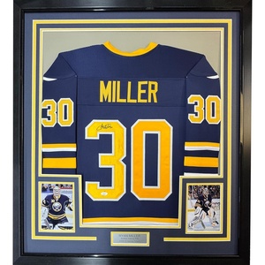image:imageFramed AutographedSigned Ryan Miller 35x39 Buffalo Blue Hockey Jersey JSA COA