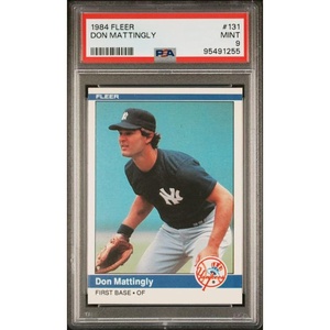 image:imageGraded 1984 Fleer Don Mattingly 131 Rookie RC Baseball Card PSA 9 Mint