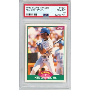 image:imageGraded 1989 Score Traded Ken Griffey Jr 100T Rookie RC Baseball Card PSA 10 Gem Mint