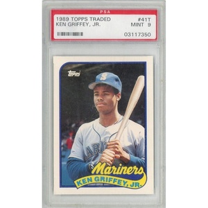 image:imageGraded 1989 Topps Traded Ken Griffey Jr 41T Rookie RC Baseball Card PSA 9 Mint