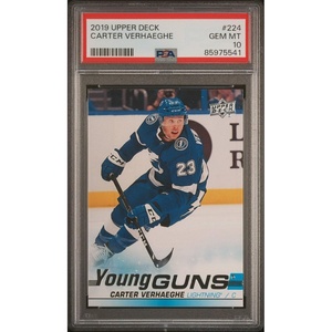 image:imageGraded 2019 Upper Deck Youngguns Carter Verhaeghe 224 Rookie RC Hockey Card PSA 10 Gem Mint